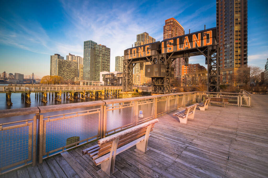 An image of the boardwalk on Long Island, NY. 