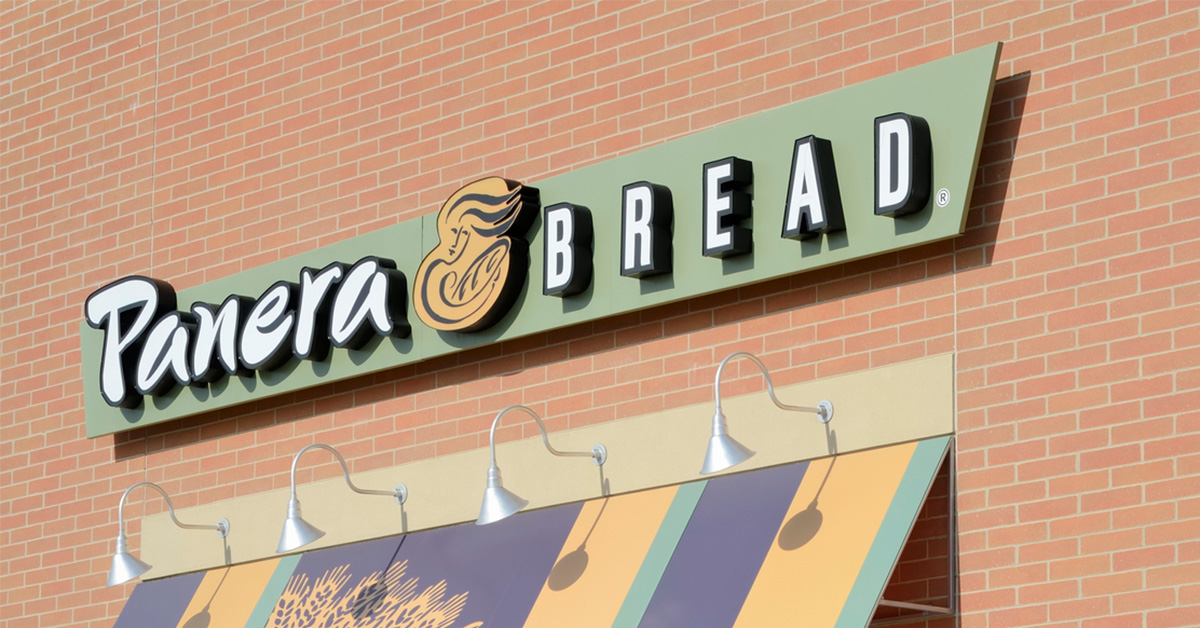 An image of the outside of a Panera Bread store.