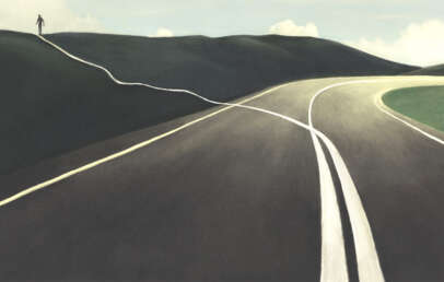 An image of an open winding road.