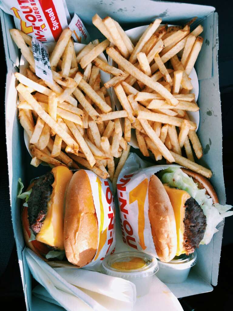 An image of a meal from In-N-Out. 