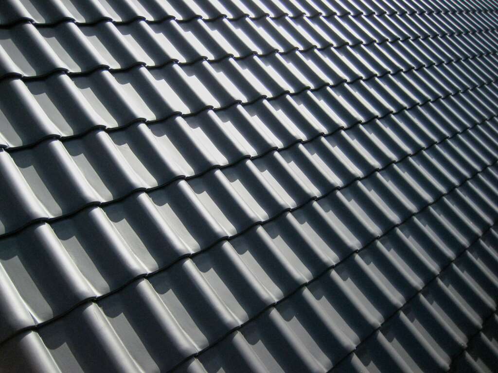 Close-up image of roof shingles. 