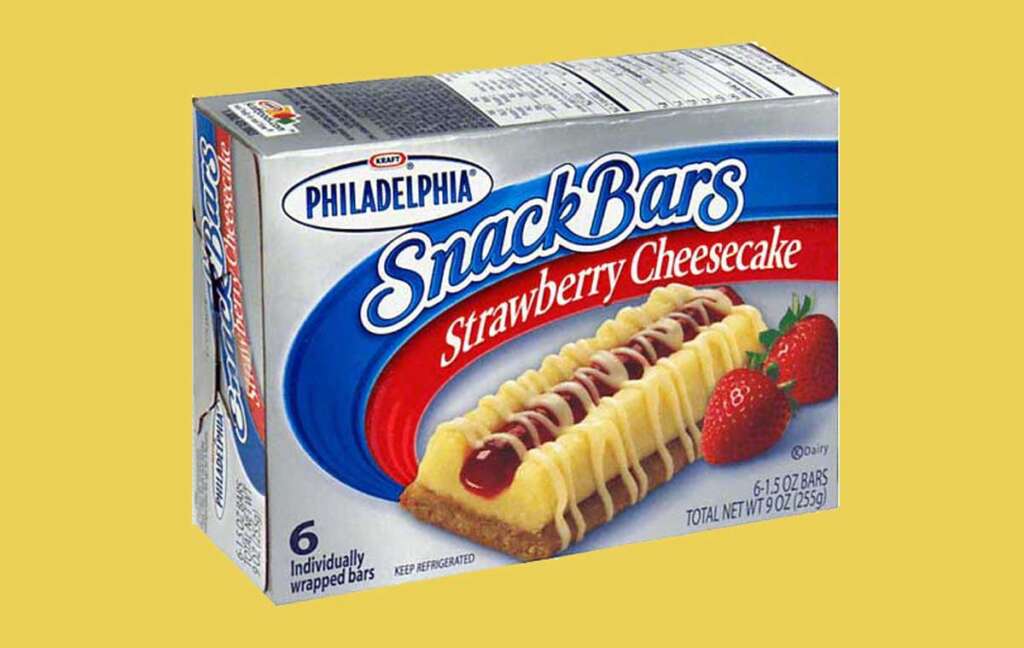 Box of Philadelphia Cream Cheese Strawberry Cheesecake Snack Bars