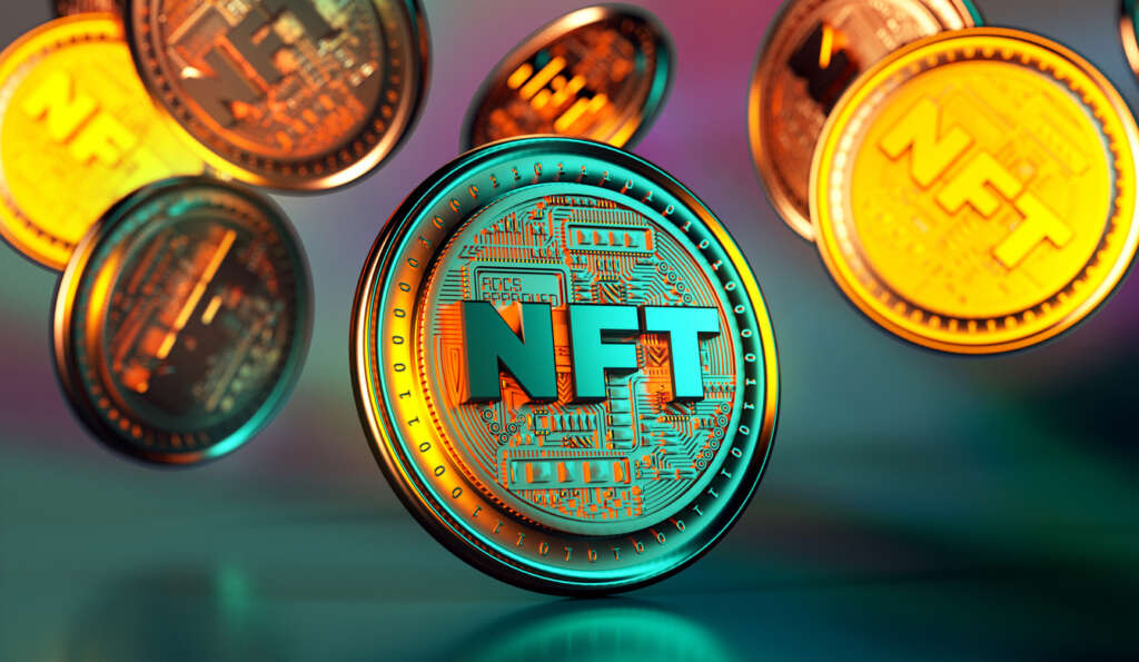 An image of NFT coins. 
