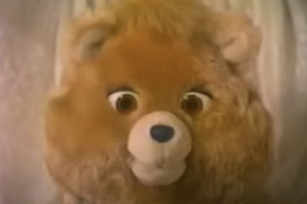 A close-up image of the Teddy Ruxpin toy. 