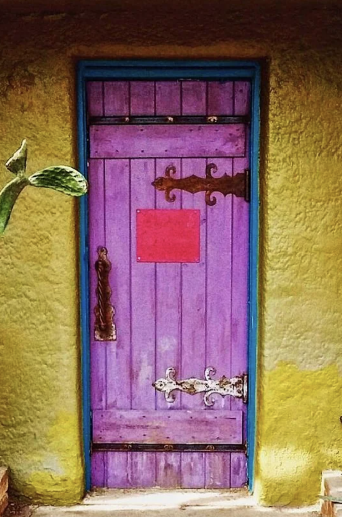 A pink door in Tucson, Arizona. 