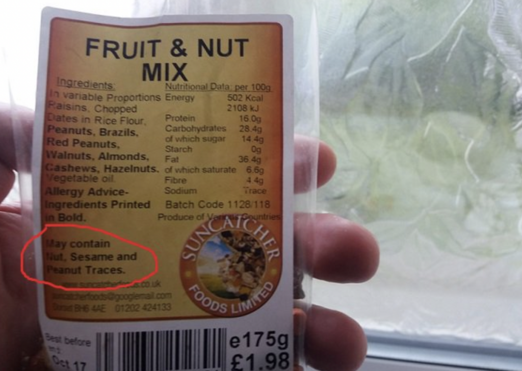 A fruit & nut mix bag. 