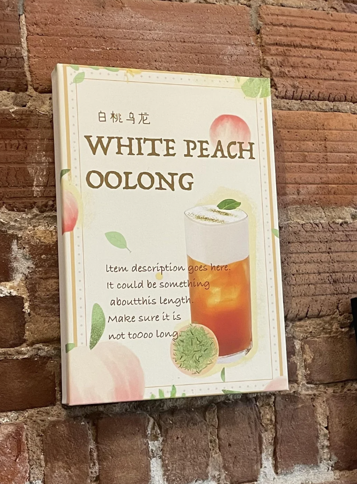 An image of a White Peach Oolong book that had a botched item description. 