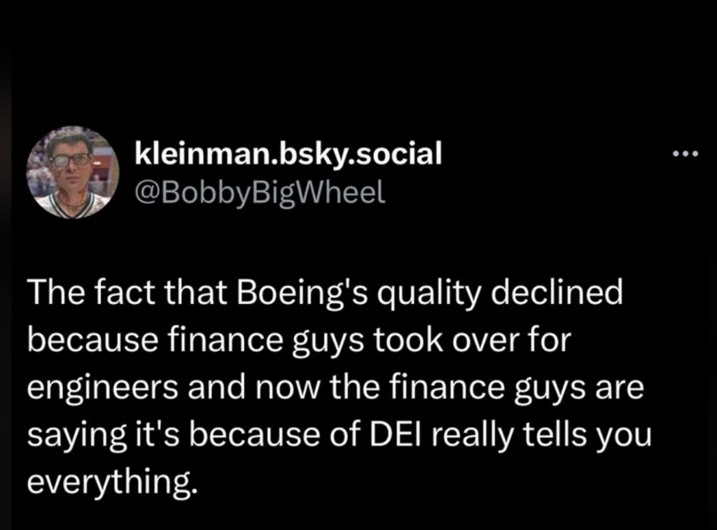 A Tweet about finance guys ruining everything. 