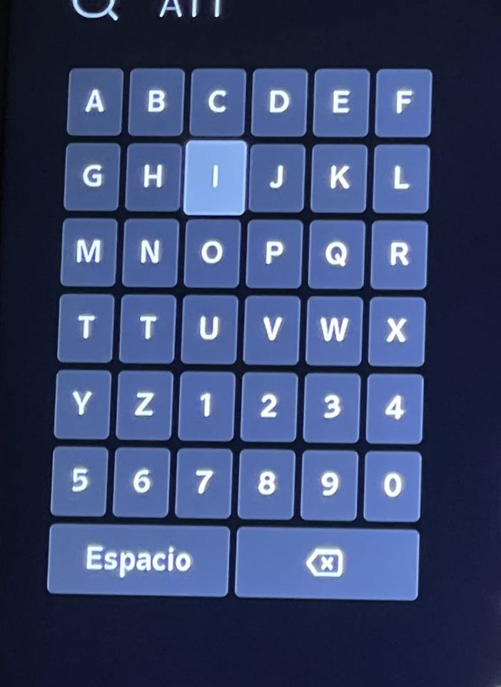 An image of an Xfinity keyboard with a missing letter s. 