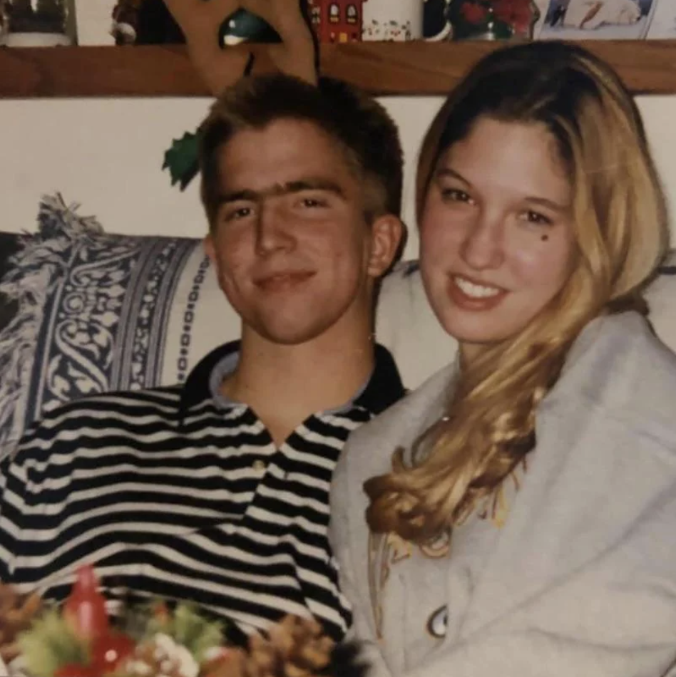 A throwback image of someone's parents from the 1990s. 