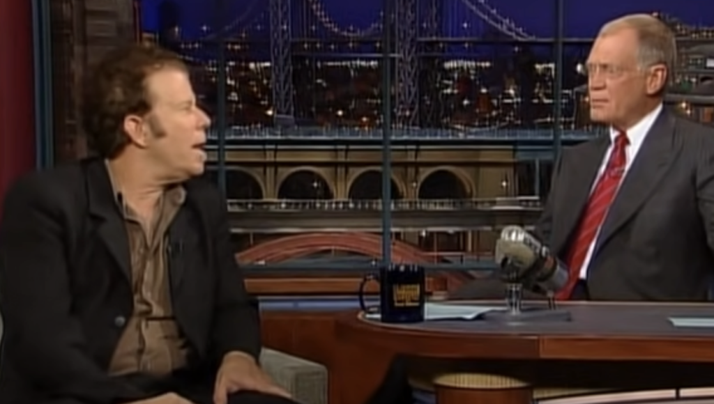 Tom Waits talking passionately to Letterman. 