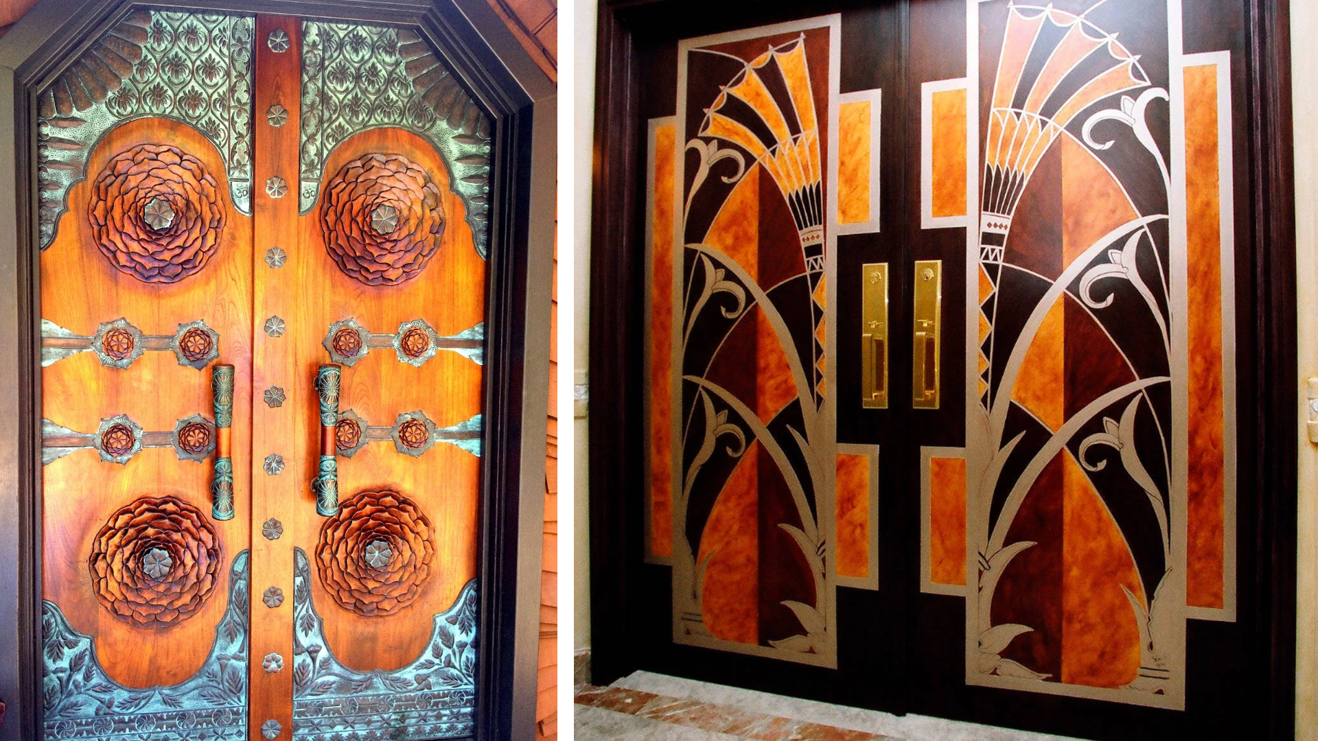 A collage of some visually stunning doors.