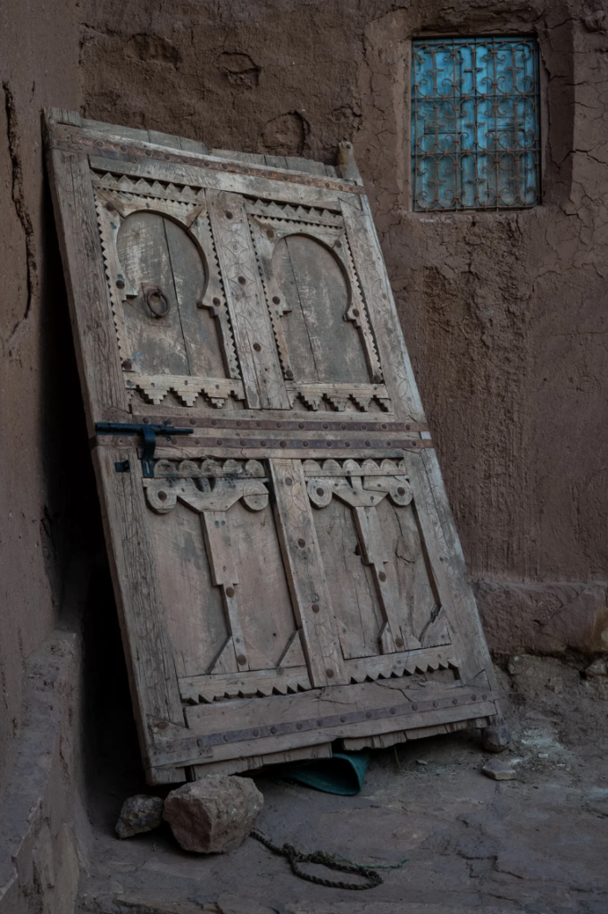 A door in a walkway in Aït Benhaddou, Morocco. 